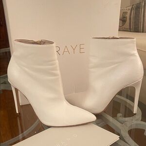 RAYE Women's Cream Heeled Ankle Boots
